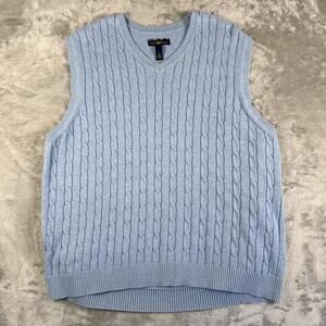 Club Room Men’s Light Blue Cable Knit Sweater Vest Size XL